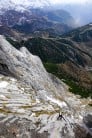 Last rock route of the autumn at Hohes Brett in Berchtesgaden, Austria