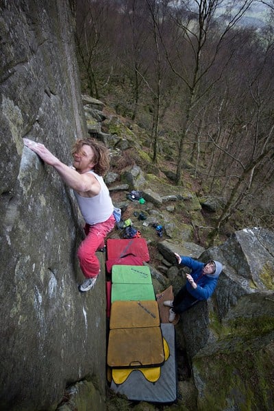 Benno Wagner using various generations of the Highball...on a highball...   © Rob Greenwood - UKC
