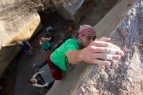 Bouldering in Hampi .. not a high ball but definitely did not want to fall!