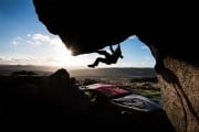 Late spring session on Low rider, Stanage North.
