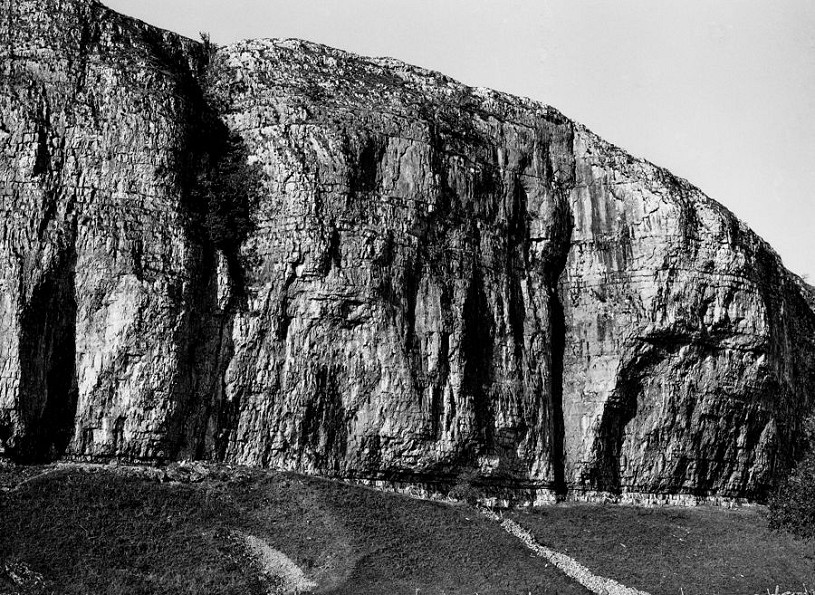 Kilnsey, with the North Buttress on the right an overhanging wall without a single free climb in 1984. Photo: lan Smith.  © Ian Smith