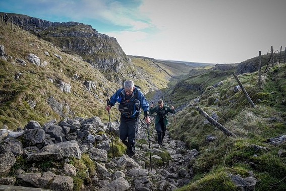 Competitors in limestone country, earlier in the week  © Montane Spine Race