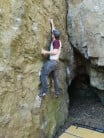 Nathan Binstead at Castell mawr crag