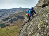 Enjoying the view (and sunshine) from Bracket and Slab, Langdale