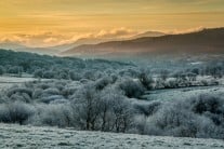 A cold morning in Trawsfynydd.(-3*C)  Mynydd Moel in the distance.