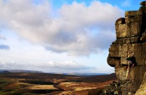 Stanage in January. Unknown not feeling fingers on Eliminator