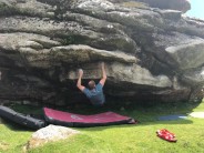 Crimping hard on the low traverse