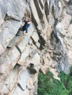 William struggling with the crux on Unknown 23