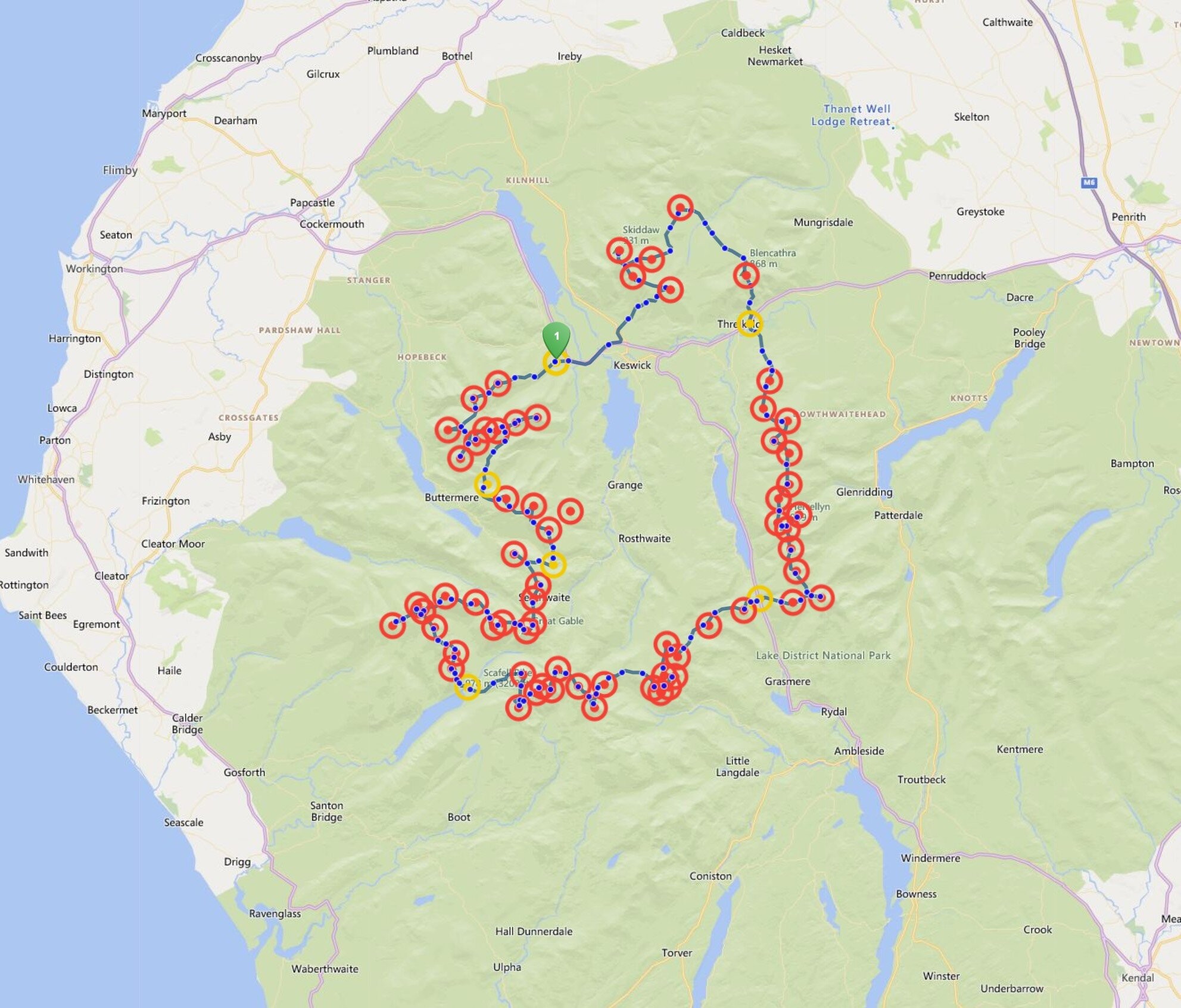 Carol Morgan's Lakes 24-hour Route  © Open Tracking