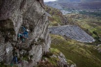 Space below My Feet - strenuous, sustained and utterly striking route above  Craig Yr Wrysgan