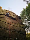 The crux of rough wall, Brimham Rocks