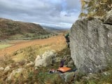 Superb bouldering arete at Gouther Crag