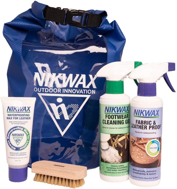 Nikwax Waterproofing Kit For Leather Walking Boots With Cleaning Gel & Brush 