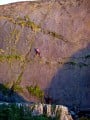 Simon Young, first ascent of Odd as the sun was setting.