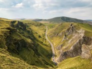 Winnats Pass in the afternoon sun