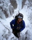 Andy Turner enjoying the Scottish winter experience on Salmon Leap, Liathach.