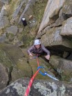 Rachel's first trad climb! https://www.ukclimbing.com/logbook/crags/stanage_plantation-101/ladder_cracks-10044