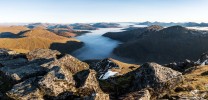Cloud inversion in Glen Cononish from the summit of Ben Lui.