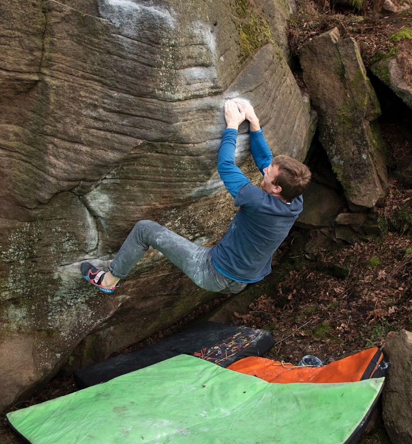 The softness of the Nitro makes it great for getting the most out of slopey footholds on steep climbs  © UKC Gear