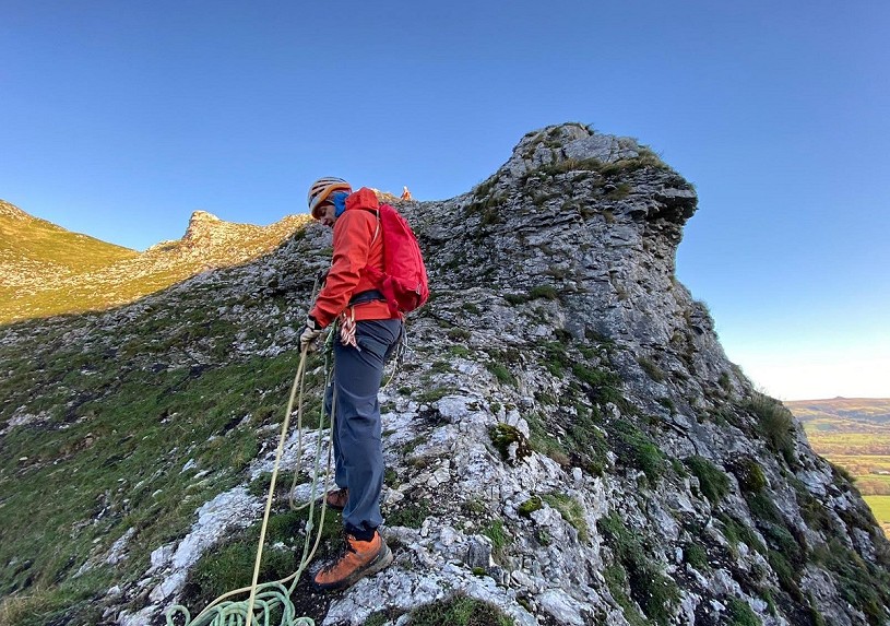 Using it as a climbing windproof in Winnat's Pass  © Toby Archer