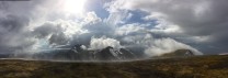 Ben Nevis after intense downpour, taking from wildcamp on Aonach Beag.