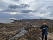 Top of the crag looking out to Eigg and Rum.