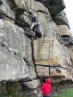 Rob setting off on the balanced moves of Crack & Wall