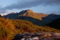 Looking towards the Forcan Ridge and The Saddle at sunset.