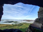 Inversion in the Hope Valley viewed from Robin Hood's Cave at Stanage