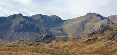 The Scafells seen from the Moasdale col.  © Norman Hadley