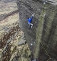 Tom Randall making the 2nd ascent of Appointment with Death E9 6c