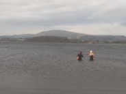Extreme swimming in bassenthwaite. Looking the other way the lake is an icey wasteland