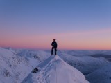 A sunrise ascent of Sron Na Lairig providing an excellent display of colours