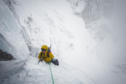 Ben on the first pitch of Smith’s Route  © henrygiles99