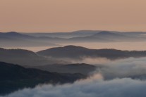 Layers and inversion - looking into Snowdonia from the summit of Waun Oer