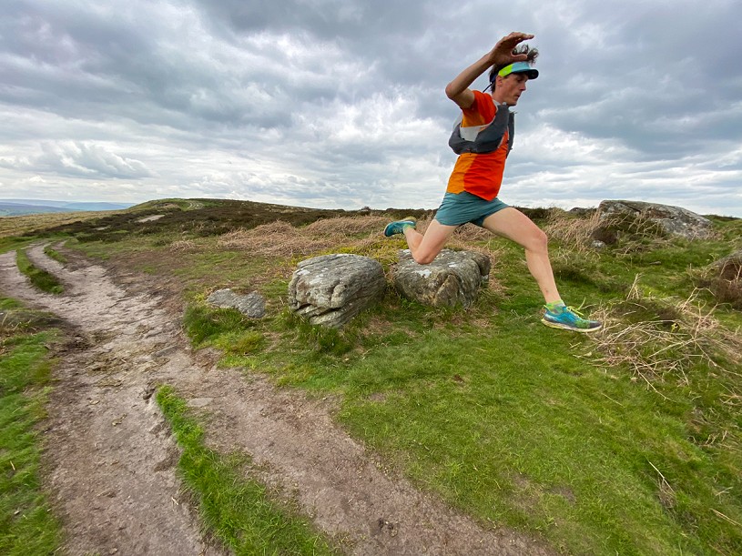 Pointlessly jumping off a rock in order to get a suitably dynamic action shot  © UKC Gear