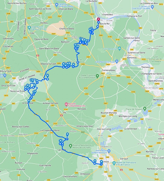 Séb and Hugo's route. The pair started at 04:30 and didn't reach home until midnight.  © Jérôme Tanon & Montagne en Scène