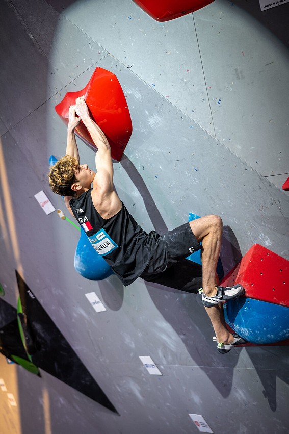 Mejdi Schalck (FRA) has competed in three World Cups this season and won medals in each event.  © Jan Virt/IFSC