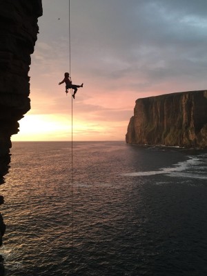 [Descending the Old Man of Hoy © Kirsty McGhie-Fraser]