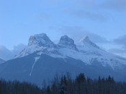 The Three Sisters from ACC Hut Canmore.