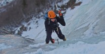 On the first pitches of Fabrikkfossen, Rjukan