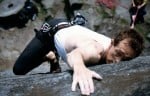 Simon Gough-Brown on Impossible Slab (without side-runner) E3 5c, Stanage