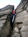 Neil soloing Devil's Chimney D at Stanage Popular