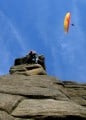 Paraglider over Narrow Buttress, Stanage