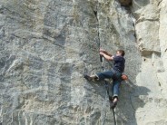 Matt Cryer making light work of 'Chalkie and the Hex 5' (5+) at the Cuttings