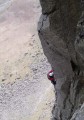 Feeling the exposure on Great Central Climb VS 4b,4c,4c,4c,4c,5a!