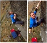 Ben Cossey on Careless Torque, (Font 8a/8a+....or E6/7 7a), Stanage