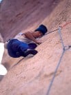 Marc Le Menestrel making the second? ascent of Just Do It (8c), Smith Rock, Oregon.