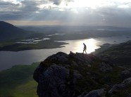 Evening view from the top of Carnmore Crag after finishing Fionn Buttress