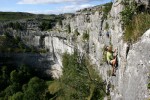 Guy Maddox seconding Pikedaw wall on his stag do